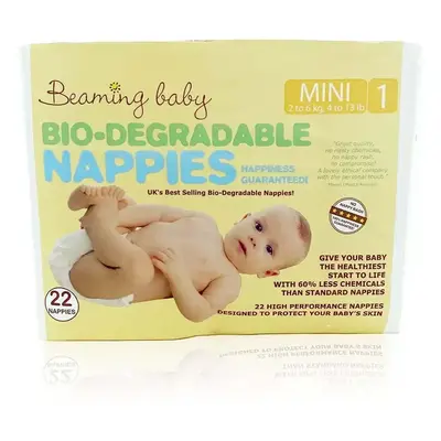 Beaming Baby Biodegradable Nappies - Mini - Size 1 - Pack of 22