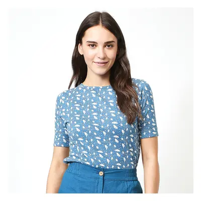 Mudd & Water Kendall Top Polka Leaf Teal