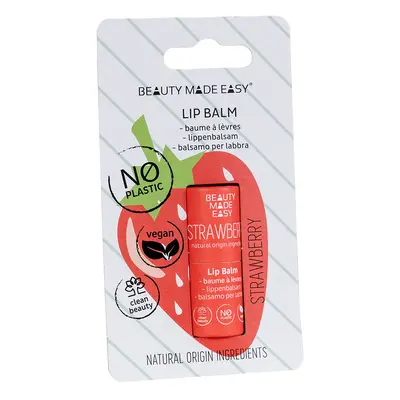 Beauty Made Easy - Vegan Paper Tube Lip Balm - Strawberry