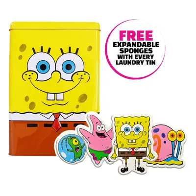 Ecoegg x SpongeBob Storage Tin with Free Pop Up Character Sponges - Pack of 4