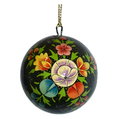 Floral Paper Mache Bauble - Set of 3