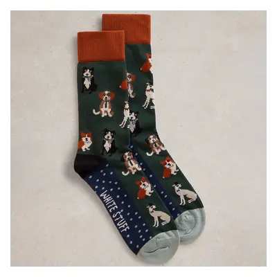 White Stuff Dapper Dogs Organic Ankle Socks