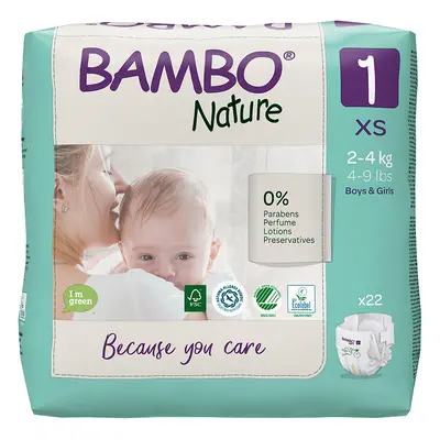 Bambo Nature Disposable Nappies - Newborn - Size 1 - Pack of 22