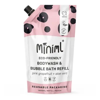 Miniml Bodywash & Bubble Bath - Pink Grapefruit & Aloe Vera - 1L Refill