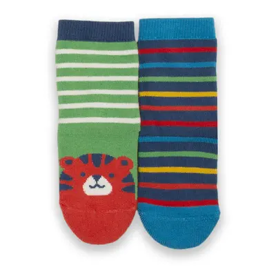 Kite Tiger Face Grippy Socks Fern