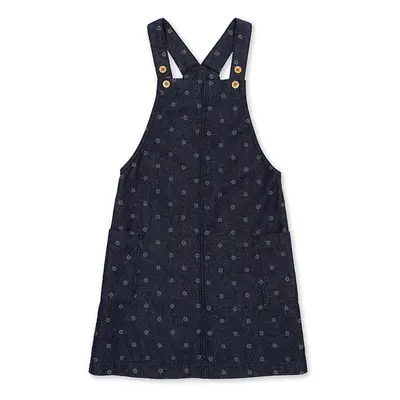 Kite Flower Dot Denim Pinafore