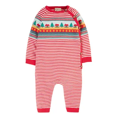 Frugi Lumi Fairisle Christmas Stripe Knitted Romper