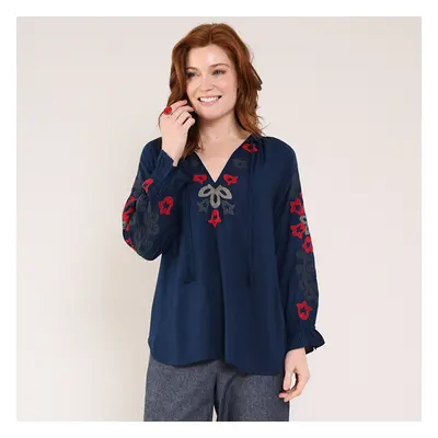 Nomads Embroidered Top - Thunder