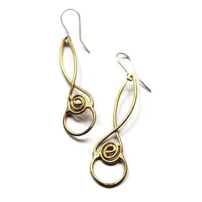 La Jewellery Recycled Brass Laugharne Earrings