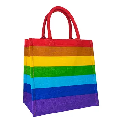 Reusable Jute Shopping Bag - Rainbow