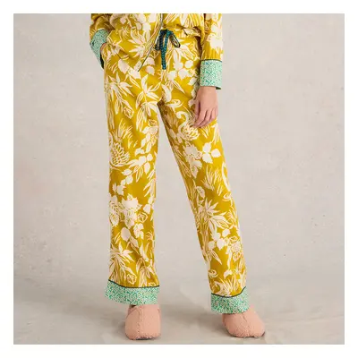 White Stuff Nina Organic Floral Pyjama Bottoms - Chartreuse