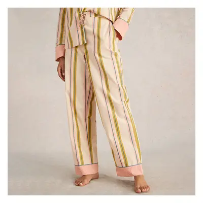 White Stuff Nina Organic Striped Pyjama Bottoms - Ivory