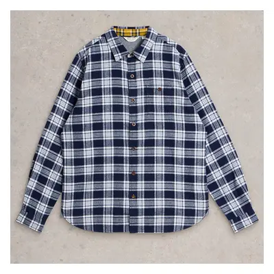 White Stuff Organic Wallace Brushed Cotton Shirt - Navy Check