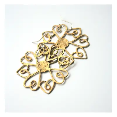 La Jewellery Brass Heartflake Earrings