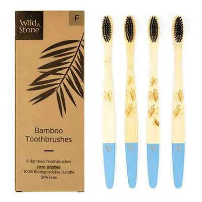 Wild & Stone Adult Bamboo Toothbrush - Firm - Pack of 4