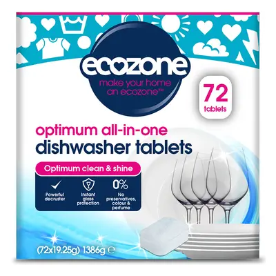 Ecozone Optimum All-In-One Dishwasher Tablets - 72 Tablets