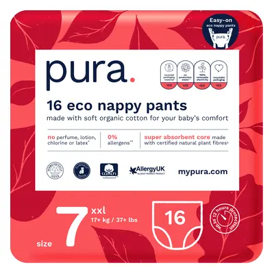 Pura Disposable Nappy Pants - Size 7 - XXL - Pack of 16