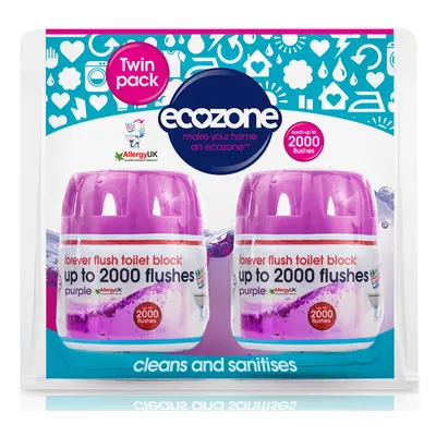 Ecozone Forever Flush Toilet Block - Purple Twin pack