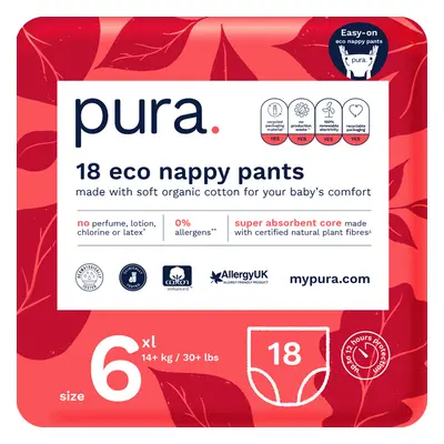 Pura Disposable Nappy Pants - Size 6 - XL - Pack of 18