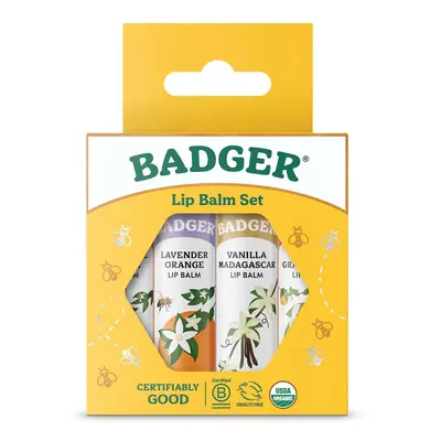 Badger Classic Lip Balm Set - Gold - Pack of 4