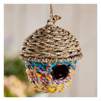 Grass & Recycled Sari Acorn Birdhouse