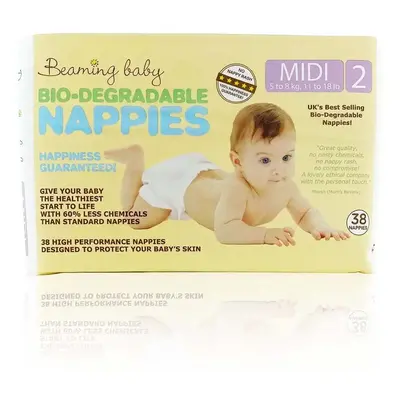 Beaming Baby Biodegradable Nappies - Midi - Size 2 - Pack of 38