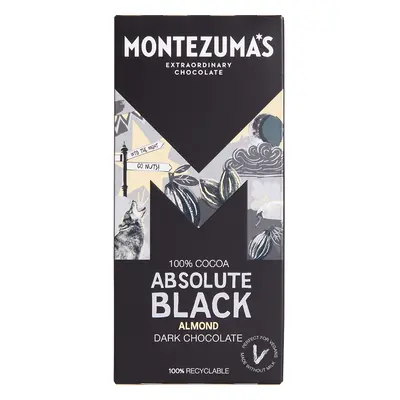 Montezumas Absolute Black with Almonds Chocolate Bar - 90g