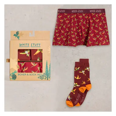 White Stuff Organic Boxers & Socks Gift Set - Birds