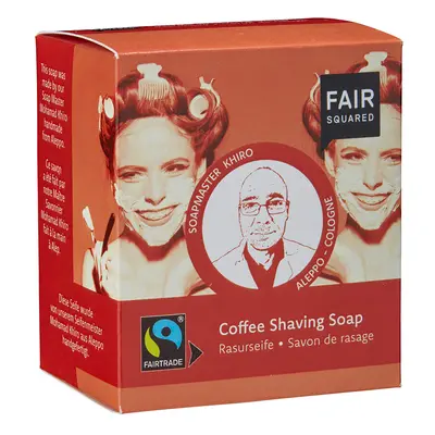 Fair Squared Coffee Shaving Soap with Cotton Soap Bag - 2 x 80g