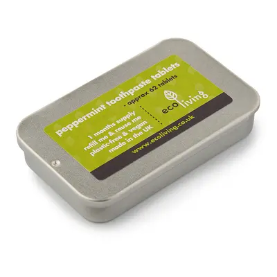 EcoLiving Fluoride Free Toothpaste Tablets Tin - 62 Tabs