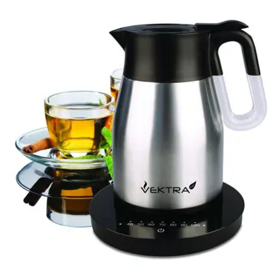 Vektra Vacuum Eco Kettle 4 with Temperature Control - 1.5 Ltr Brushed Stainless Steel