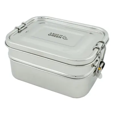 A Slice of Green Buruni Leak Resistant Stainless Steel Two Tier Lunch Box