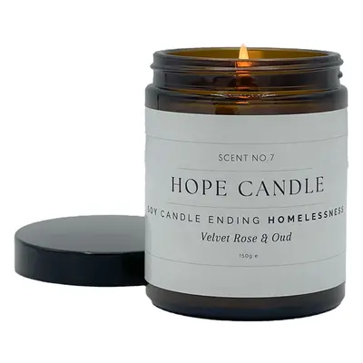 Labre's Hope Scented Soy Wax Candle - Velvet Rose & Oud - 150g