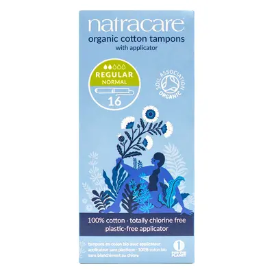 Natracare Organic Cotton Tampons with Applicator - Regular - Pack of 16