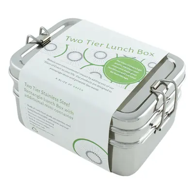 A Slice of Green Stainless Steel Two Tier Lunch Box with Mini Container