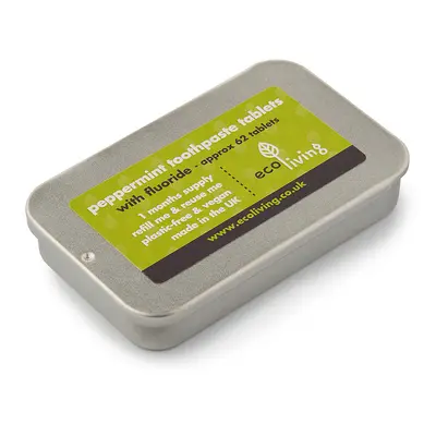 EcoLiving Toothpaste Tablets with Fluoride Tin - 62 Tabs