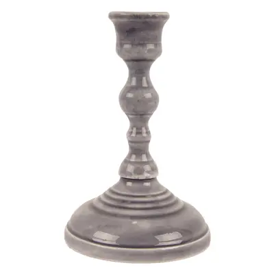 Ian Snow Moulded Metal Ceramic Candle Holder - Grey