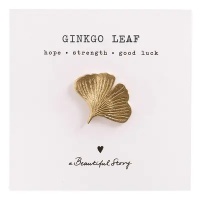 A Beautiful Story Ginkgo Gold Plated Brass Brooch