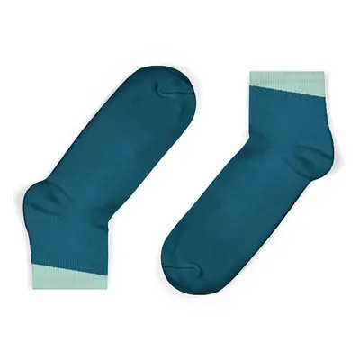 Unisock Kids Legion Blue Ankle Socks with Mint Angled Cuff