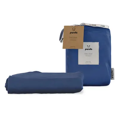 Panda Deep Sea Navy Fitted Bamboo Sheet - Super King