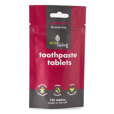 EcoLiving Toothpaste Tablets - Raspberry Fluoride Free - 125 tabs