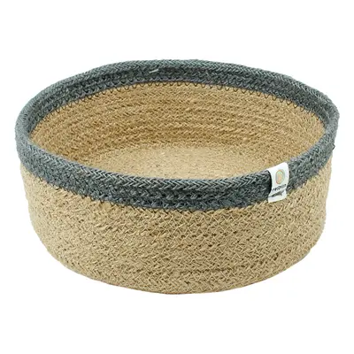 Respiin Natural & Grey Shallow Jute Basket - Medium