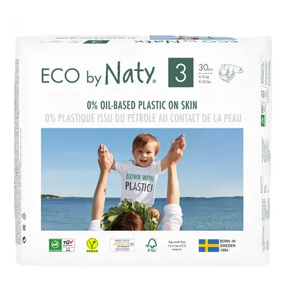 Eco By Naty Disposable Nappies Size 3 - Midi - Pack of 30