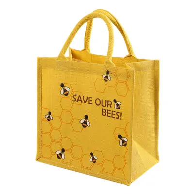 Reusable Jute Shopping Bag - Save Our Bees