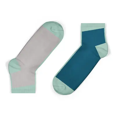 Unisock Kids Grey & Legion Blue Contrast Ankle Socks