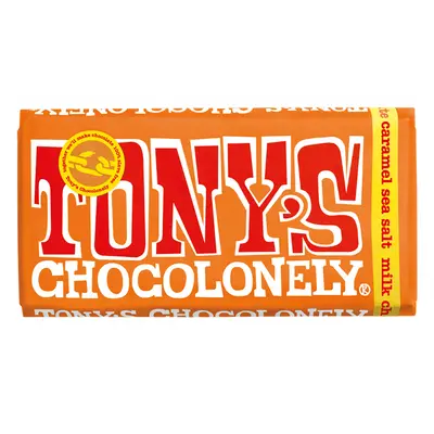 Tony's Chocolonely Milk Chocolate with Caramel and Sea Salt - 180g