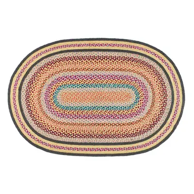 Oval Jute Rug - Multicoloured - 120x170cm