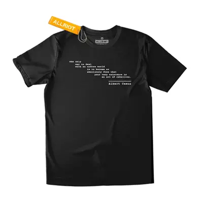 All Riot Albert Camus Rebellion Organic T-Shirt - Black