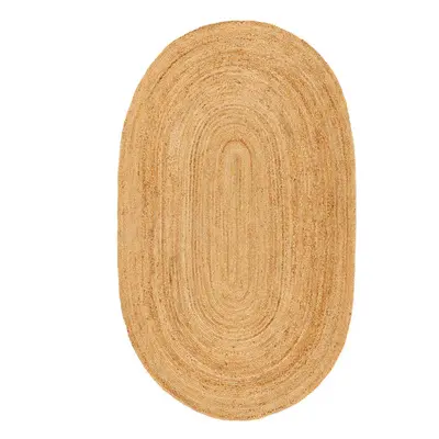 Plain Oval Jute Rug - Natural - 160x230cm