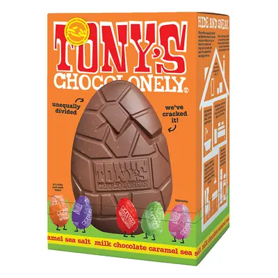 Tony's Chocolonely Hollow Milk Caramel Sea Salt Easter Egg & Mini Eggs - 242g